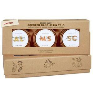 Limited Edition Trader Joe's Fall Scented Candle Tin Trio